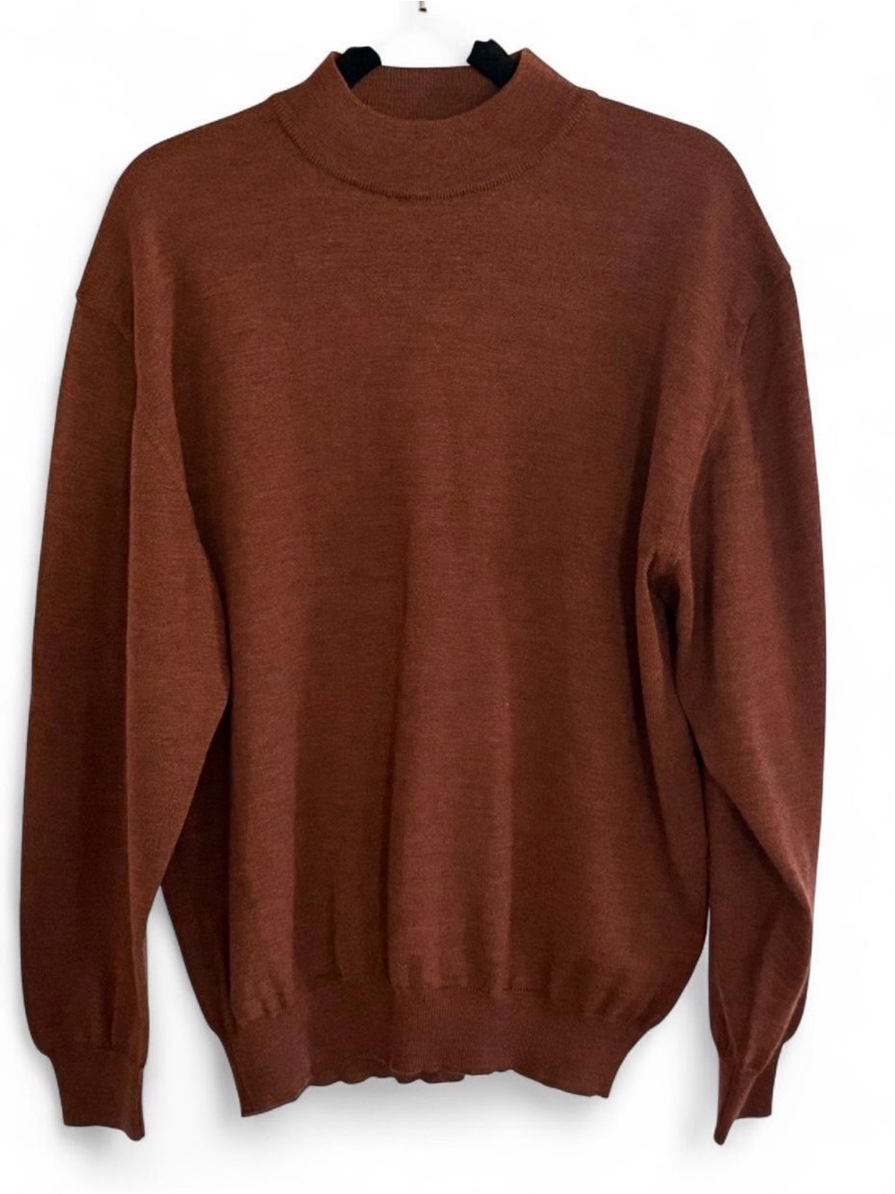 Paul Fredrick 100% Merino Wool Mock Neck Sweater L